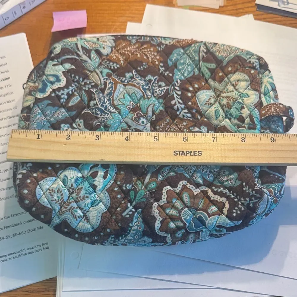 Vintage Vera Bradley Java Blue Quilted Floral Brown and Blue Women's Bag